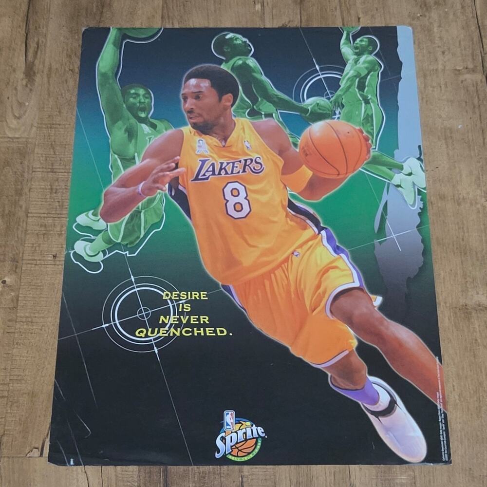 Vtg 2002 Kobe Bryant Los Angeles Lakers Sprite Coca-Cola Poster